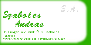 szabolcs andras business card